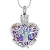 Imrsanl Heart Tree of Life Urn Necklace Cremation Jewelry for Men Women Keepsake Memorial Ash Jewelry Gifts Urn Pendant