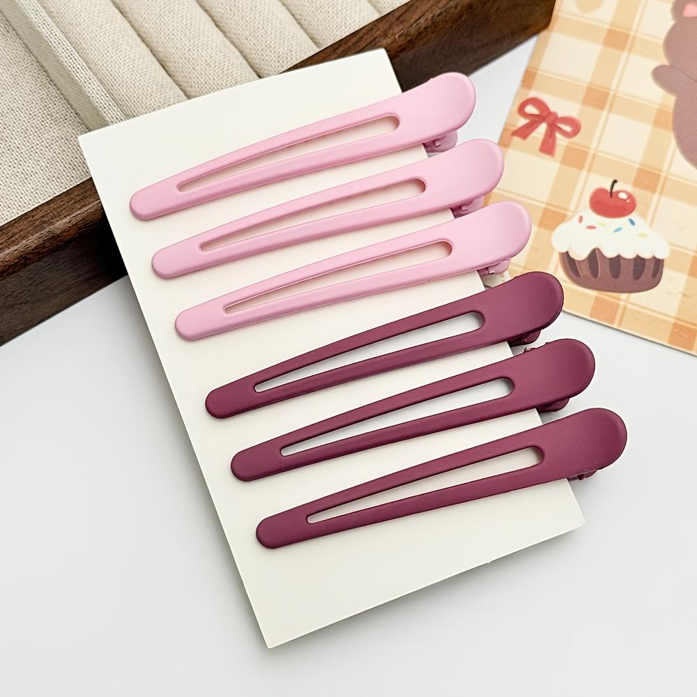 2/6/8pcs Macaron Matte Flat Hair Clip, Premium Set, Gradient, Daily Styling Hair Clip Suitable for Bangs & Braids, Makeup Tool, Hair Parting