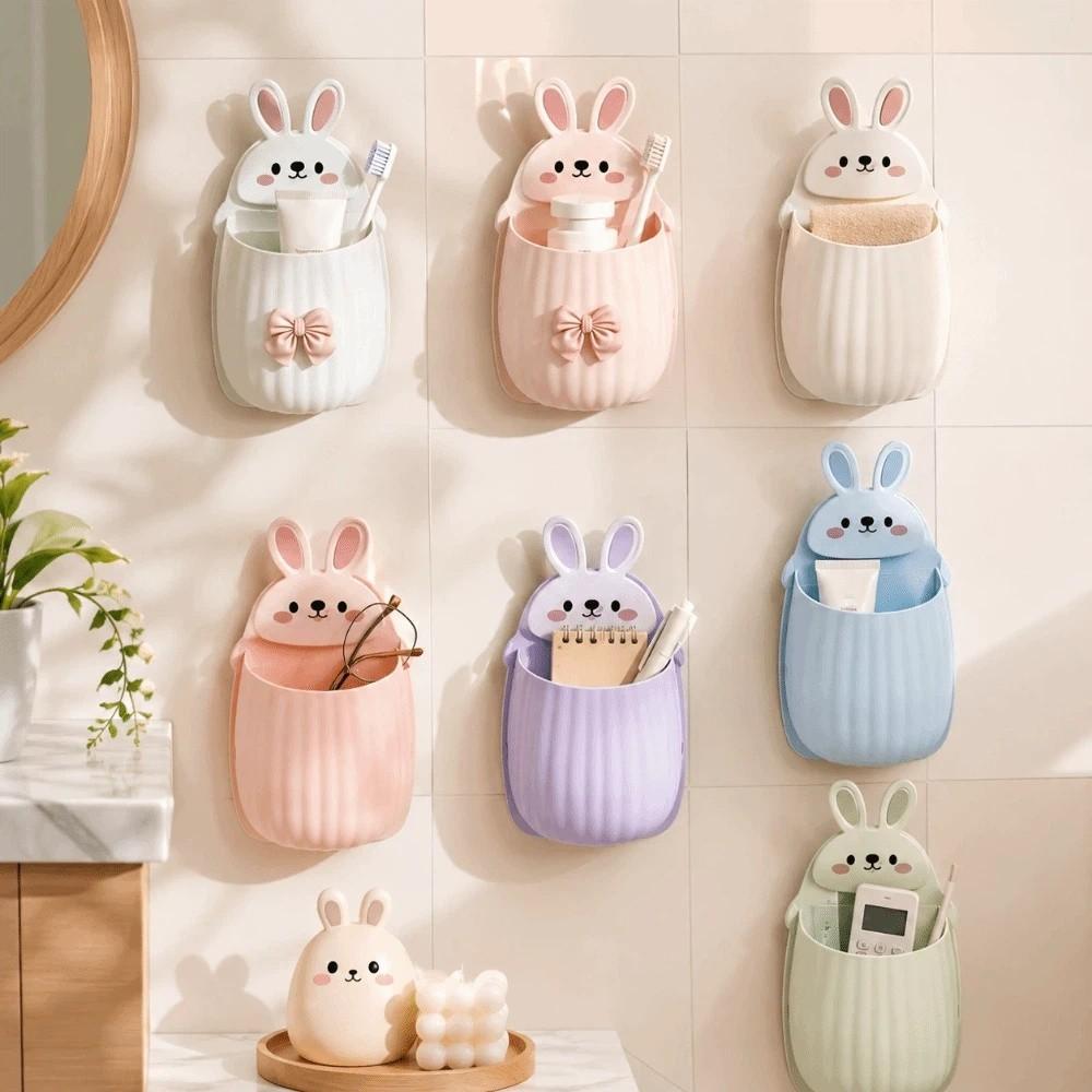 Self Adhesive Wall-Mounted Storage Box Multi-functional Toothpaste Organizer Bathroom