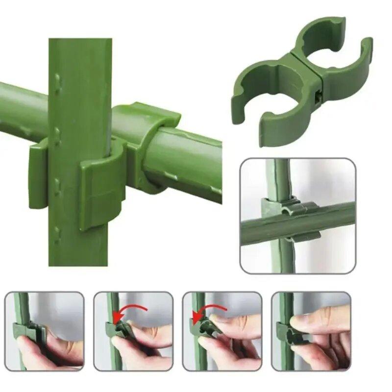 20pcs 360° Adjustable PE Plastic Universal Buckle for Horticultural Accessories - Round Pipe Rattan Climbing Frame with Plastic