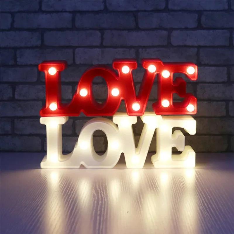 Love Heart LED Lamp Wedding Party Romantic Red Pink Night Light Ornament Birthday Valentine Home Decoration Valentines Day Gift