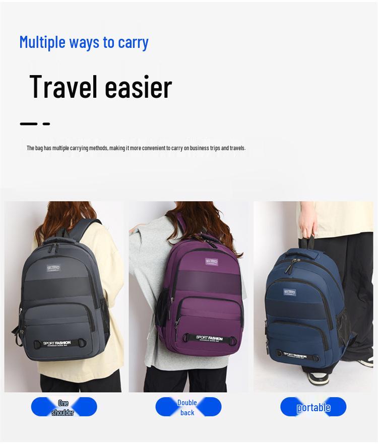 Water-Resistant Korean Style Backpack for Students - Large Capacity, Lightweight Computer Pack for Middle, High School & College