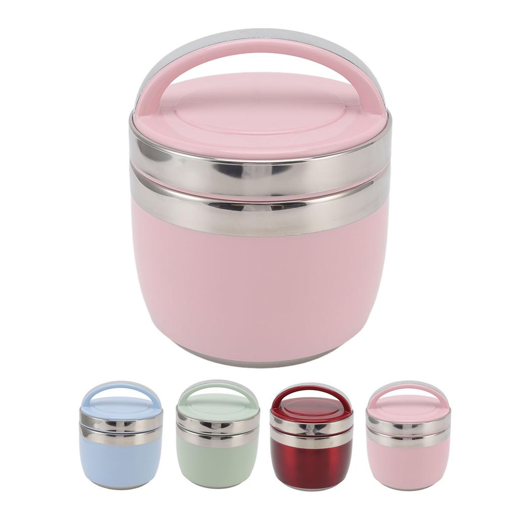 1,5L Vakuum-Lunchbox 304 Edelstahl Doppelwandig Vakuumisoliert Lebensmittelbehälter Tragbare Bento-Box für Schüler Büroangestellte