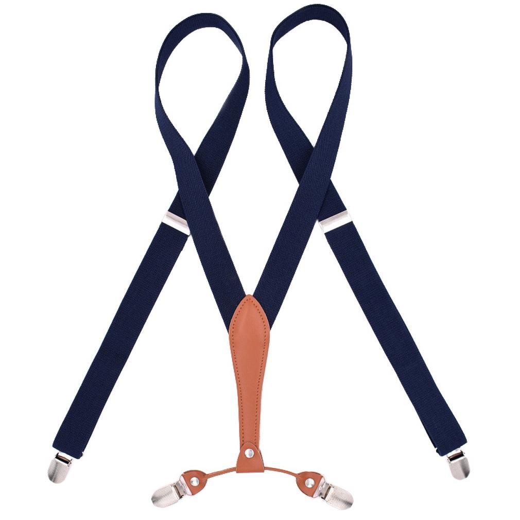 Унисекс Регулируемые Подтяжки X-образной спинки Эластичные 4 Клипсы Прочные Подтяжки для Брюк