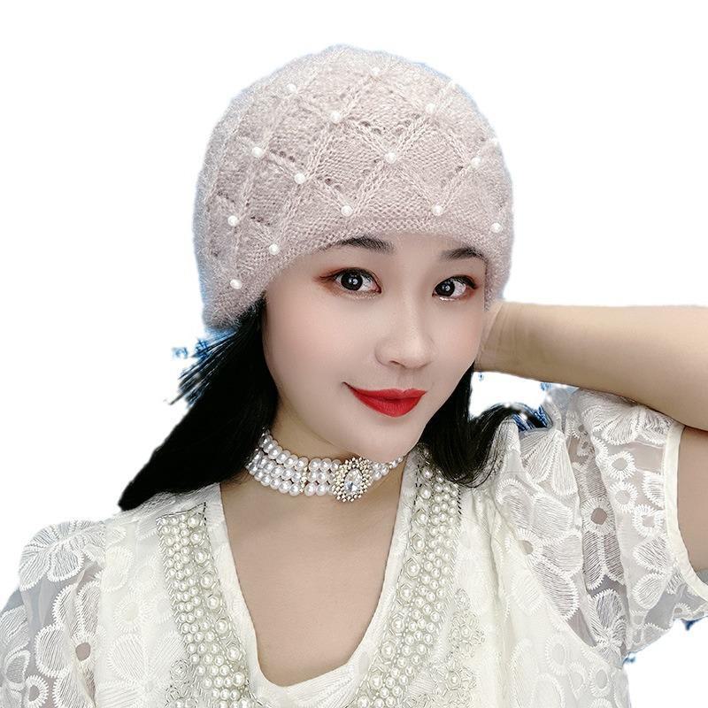 Pălării tricotate la modă pentru femei: Căciuli din lână dublu strat, îngroșate, cu protecție pentru urechi, calde, pentru toamnă și iarnă