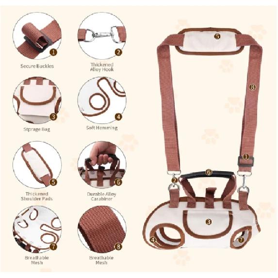 Hands Free Dog Backpack Carrier for Small Dogs, Breathable Pet Carrier with Adjustable Straps,Portable Shoulder Carrier Sling