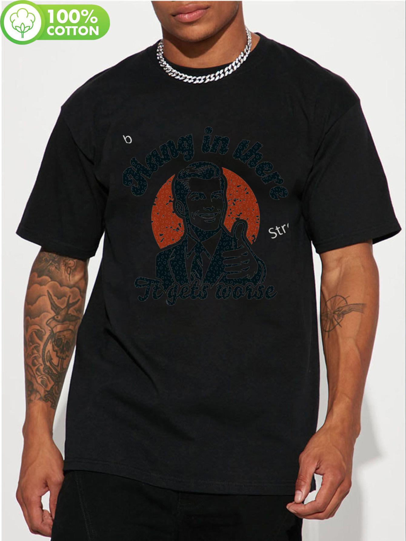 Black Cotton Graphic Tshirt - I m Up Here to Fight Design S