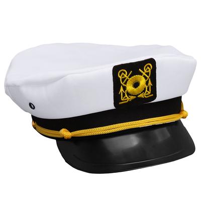 Sombrero de Capitán de Yate Ajustable Decorativo Blanco Sombrero de Patrón Adulto Unisex Suministros para Eventos y Fiestas Disfraces Capitán Marinero