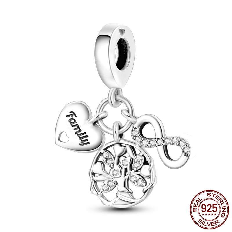 925 Silver Moments Keychain Charm Fit Original Silver Beade Ladies Gift