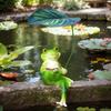 Frog Garden Statue Resin Funny Frog Figurines Animal Sculpture for Garden Yard Patio Fairy Garden Accessories