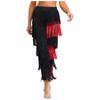 Women's Latin Dance Fringe Pants S-3XL: Elastic Waistband Contrast Color Tassel Trousers for Chacha Tango Rumba Dance Costume