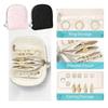 Compact Travel Jewelry Storage Case with Zip-Around Closure and Sectioned Space for Earrings Rings Necklaces Use