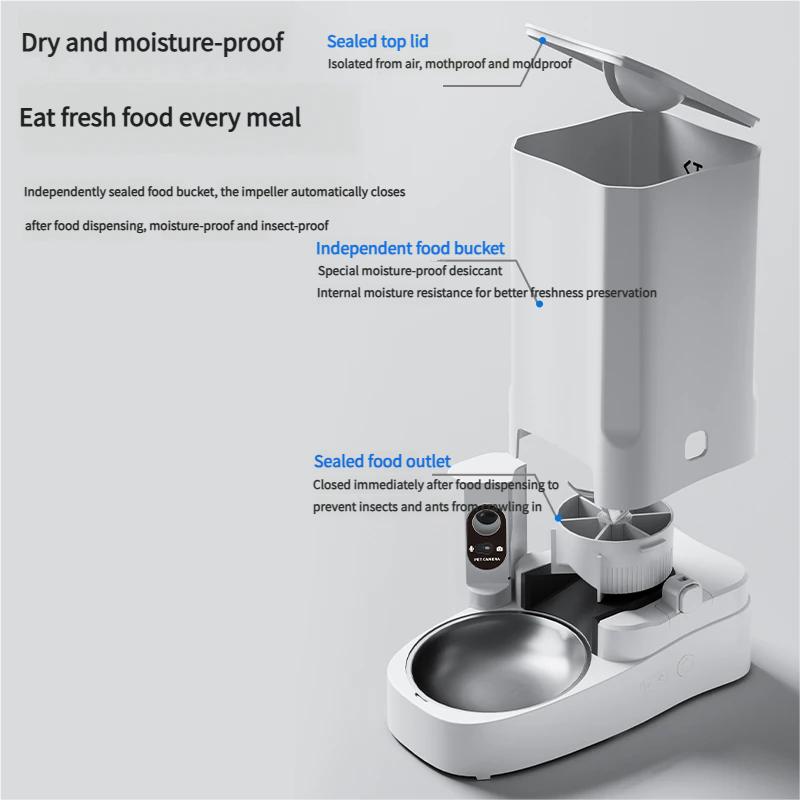 Tuya Wifi Remote Control 3L Large Capacity Smart Automatic Pet Food Dispenser Feeder for Pets
