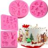 6pcs Christmas Mold Silicone Diy Christmas Tree Decoration Silicone Epoxy Resin Mold Cake Accessories Diy Baking Tools