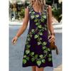 Summer Beach Tank Short Dresses Retro Casual Sleeveless A-Line Dress Women Sundress Ethnic Style 3D Printing O-Neck