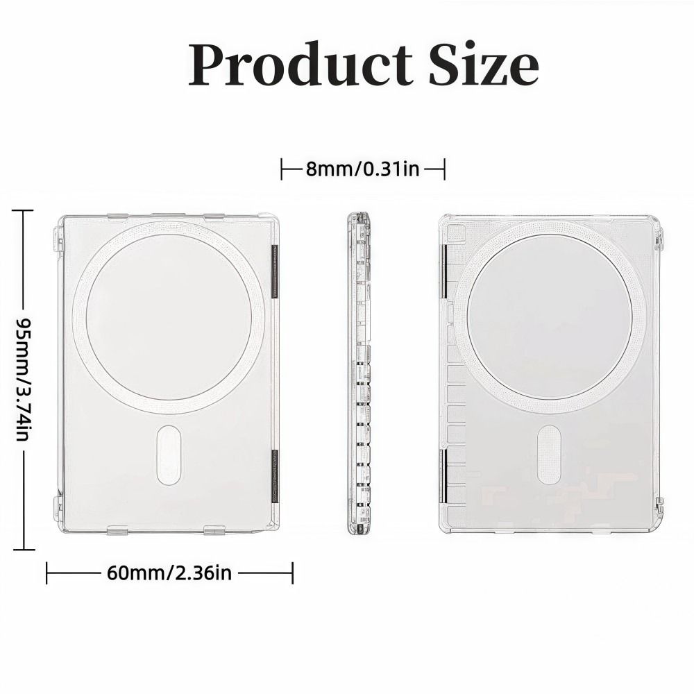 Transparent For MagSafe Card Sleeve 2 Card Slots Shockproof Magnetic Stand Card Holder Ultra-thin for iphone 17/16/15/14/13/12