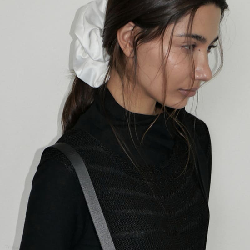 for Basic Satin Scrunchie_Large_White