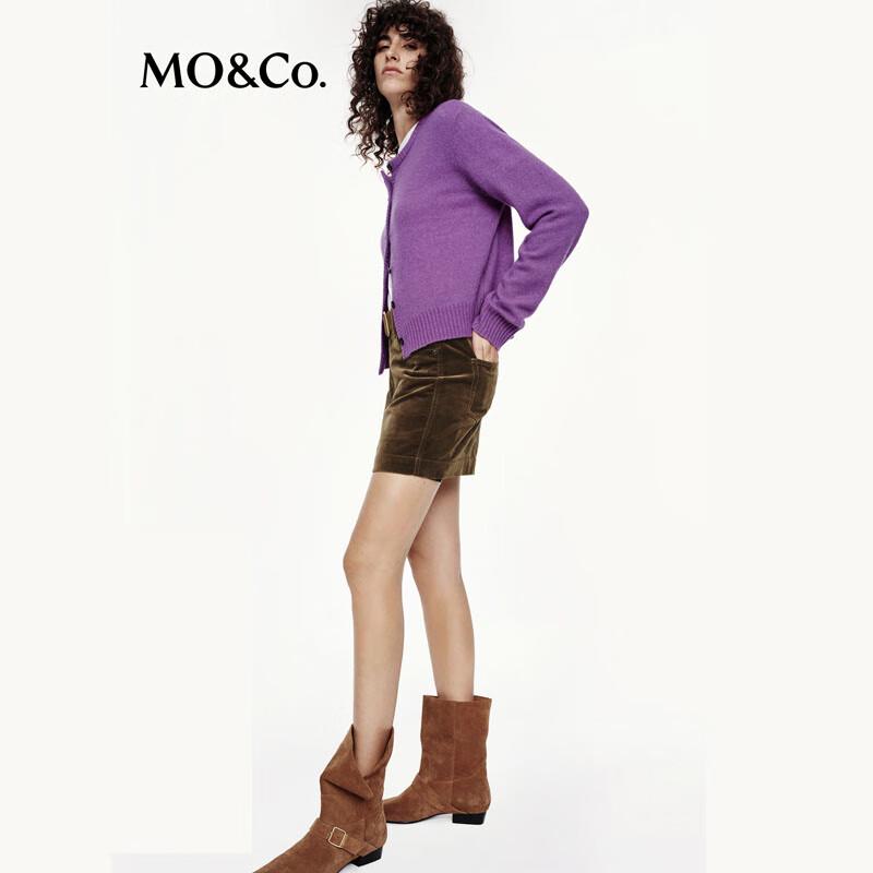 MO&Co. Women's High-Waist Straight Mini Skirt with Built-in Shorts