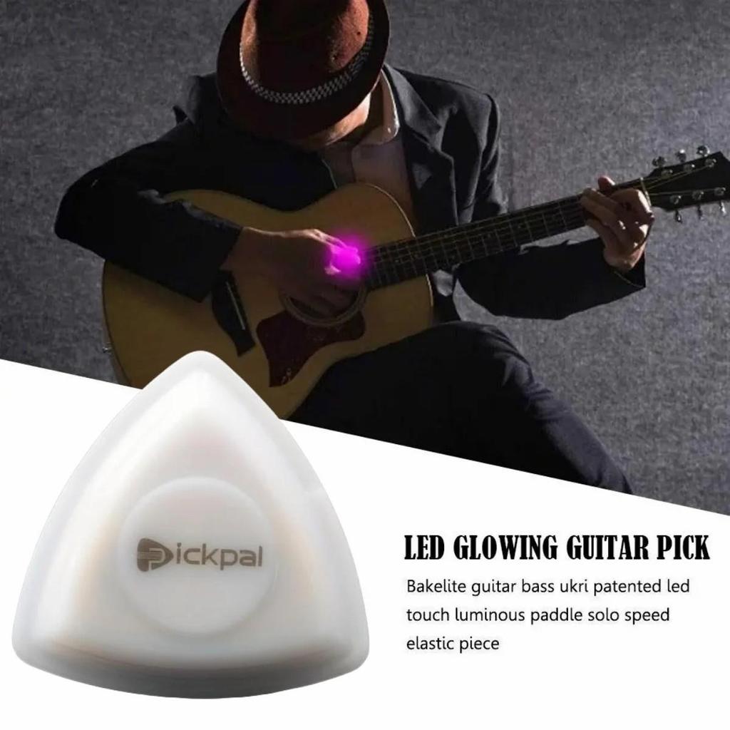 LED Luminous Guitar Pick Flash Pick for Bass Guitar Electric Guitar Ukulele 1PCS