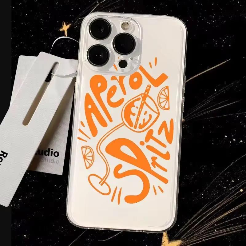 

Cool Fashion Aperol Spritz Clear Phone Case For Samsung Galaxy S26 S25 Ultra S24 S23 FE S22 S21 Plus S20 A73 A72 Silicone Cover Galaxy S21 5G