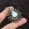Larimar Pendant Handmade Jewelry 925 Sterling Silver Pendant 18K Gold Plated Pendant Gemstone Cage Jewelry Gift For Friend Beautiful Jewelry