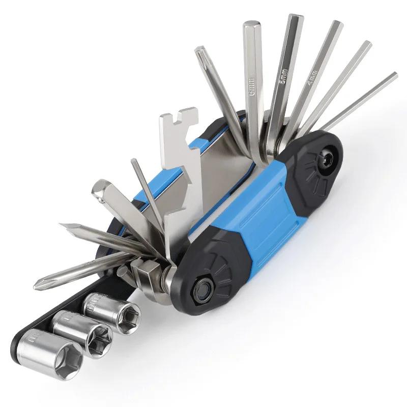 Portable 16 In 1 Bicycle Multi Tool Screwdriver, Lightweight Hexagonal Screwdriver, Socket Wrench, Bicycle Repair Tool Supplies