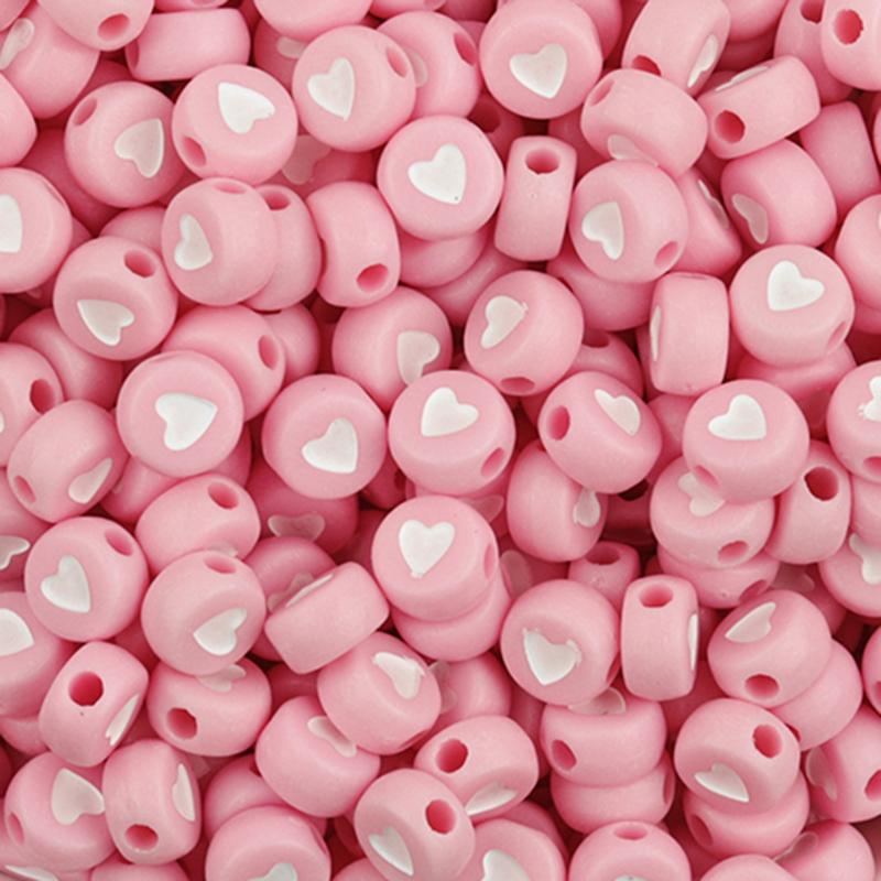 100Pcs Acrylic Flat Letter Beads Alphabet Round Smile Spacer Loose Bead For Diy Jewelry Bracelet Charm Supplies