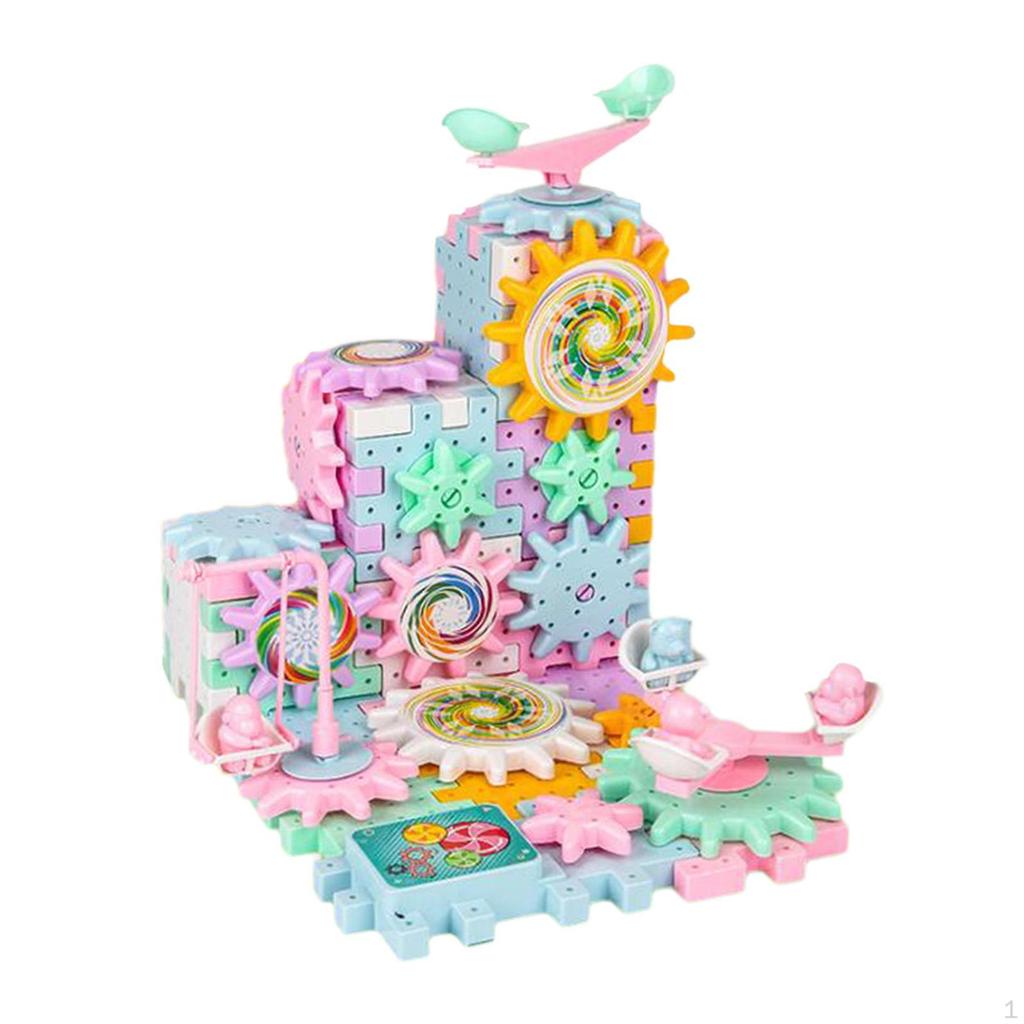 Gear Building Toy Set DIY Puzzle Educational Electric Mechanical Gears for Learning Activity