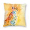 Wild Grace Cheetah Square Pillowcase Polyester Linen Velvet Pattern Zip Decor Bed Cushion Cover