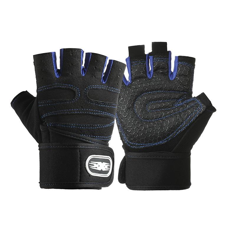 Sports and Fitness Half finger Gloves Extended Wristband Men and Women Equipment Training Anti Slip Calluse Barbell Cycling Outdoor Gloves