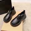Lace-up Leather Shoes, Women's Loafers, New Versatile and Gentle Thick-soled Height-increasing Shoes