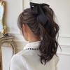 Korean Fashion Bow Banana Clip for Thick Hair - Vertical Ponytail Hairpin