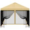 Garden Pavilion with Side Walls 3 X 3 M Cream