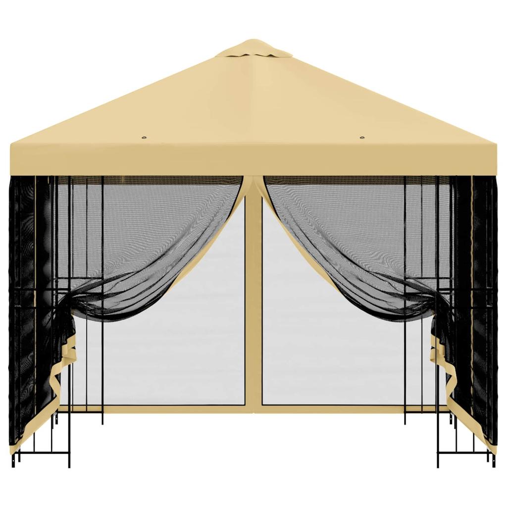 Garden Pavilion with Side Walls 3 X 3 M Cream