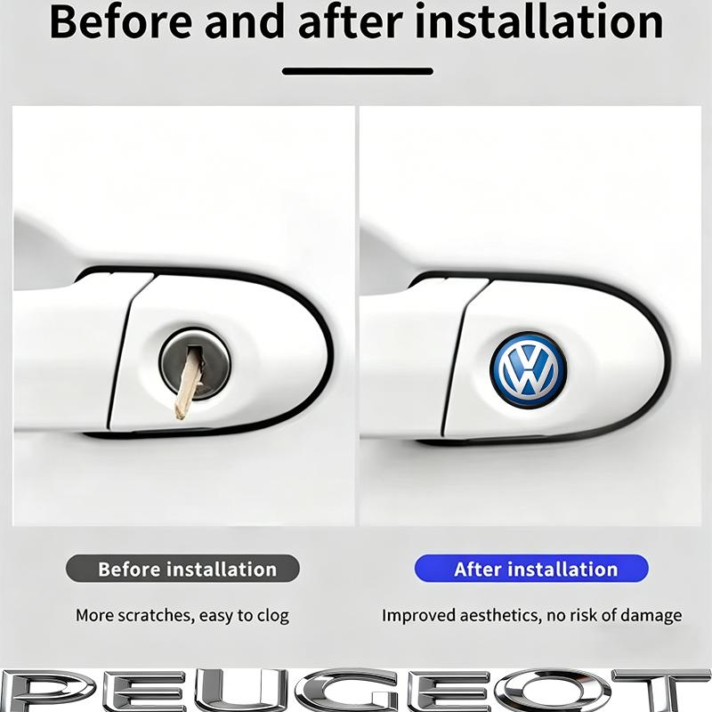 Car Door Keyhole Sticker Auto Lock Decoration Protection Decal For VW GTI Polo Golf MK6 MK7 MK8 Passat B6Tiguan CC T-ROC Hub Cap vhcp29
