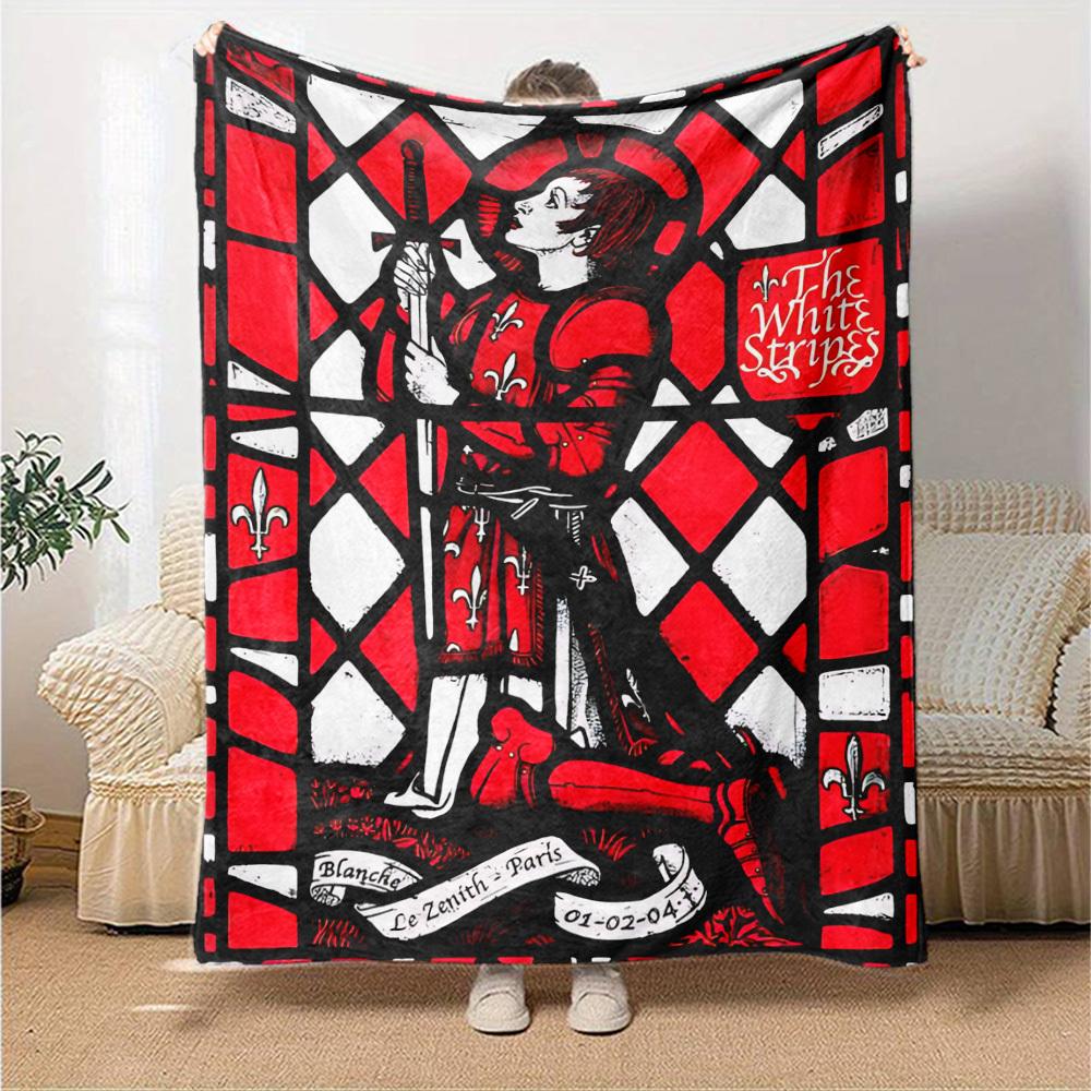 1pc Stained Glass Window Themed Printed Soft and Comfortable Home Blanket, Small Throw Blanket, Nap Blanket, Suitable as a Gift l071