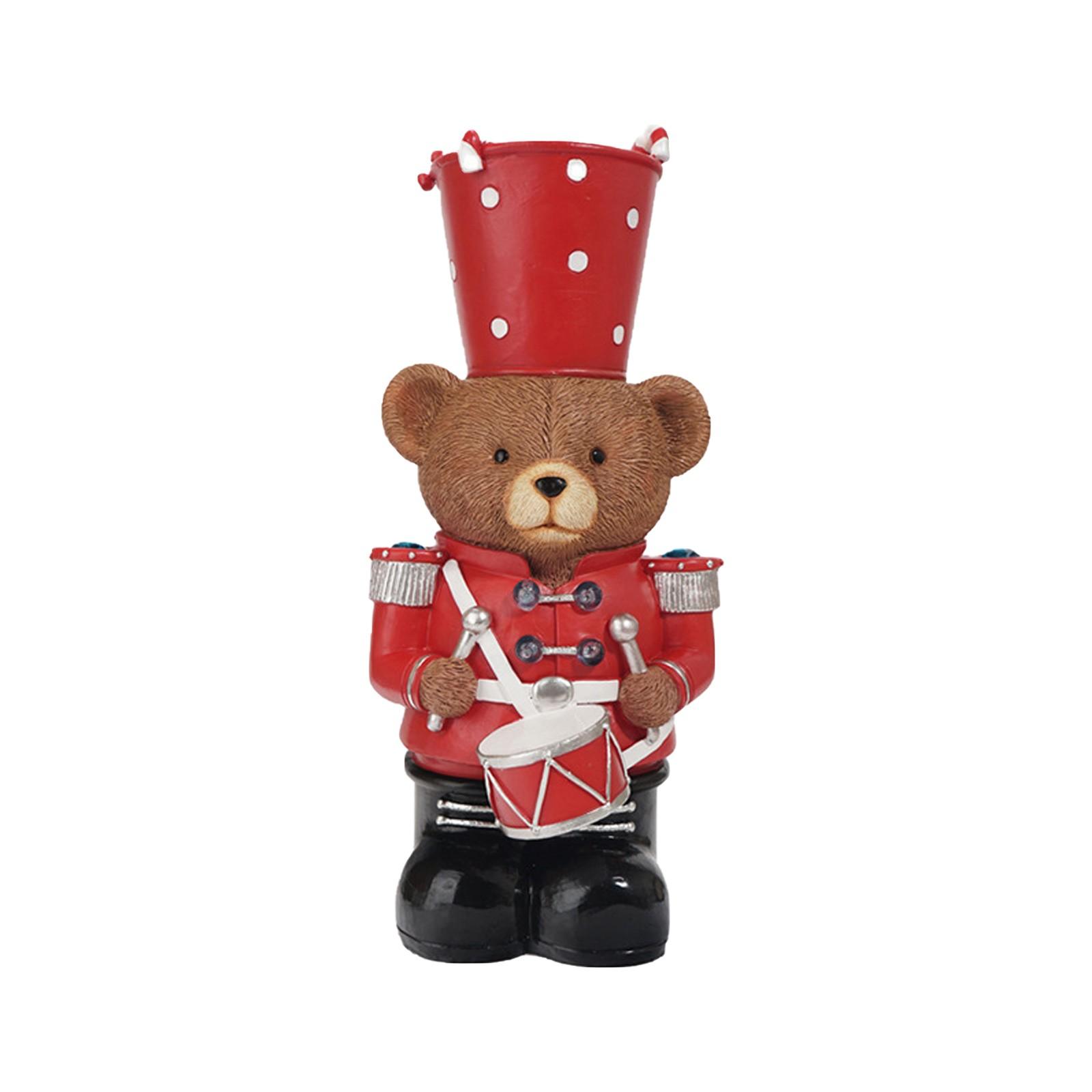

Рождественский Коричневый Медведь Барабанщик, Изделие из смолы, Праздничные украшения для гостиной дома. One Size красный