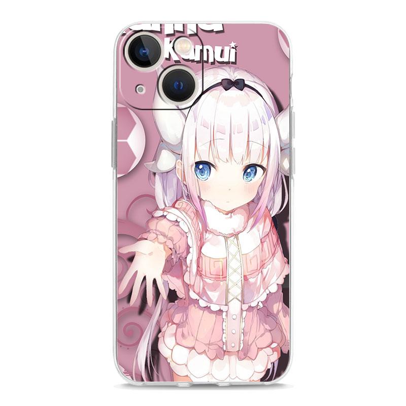 Dragon Maid Anime For iPhone 14 13 11 12 Pro Max X XR XS Phone Case For iPhone 14 7 8 Plus SE Clear Soft Silicone Cover Fundas