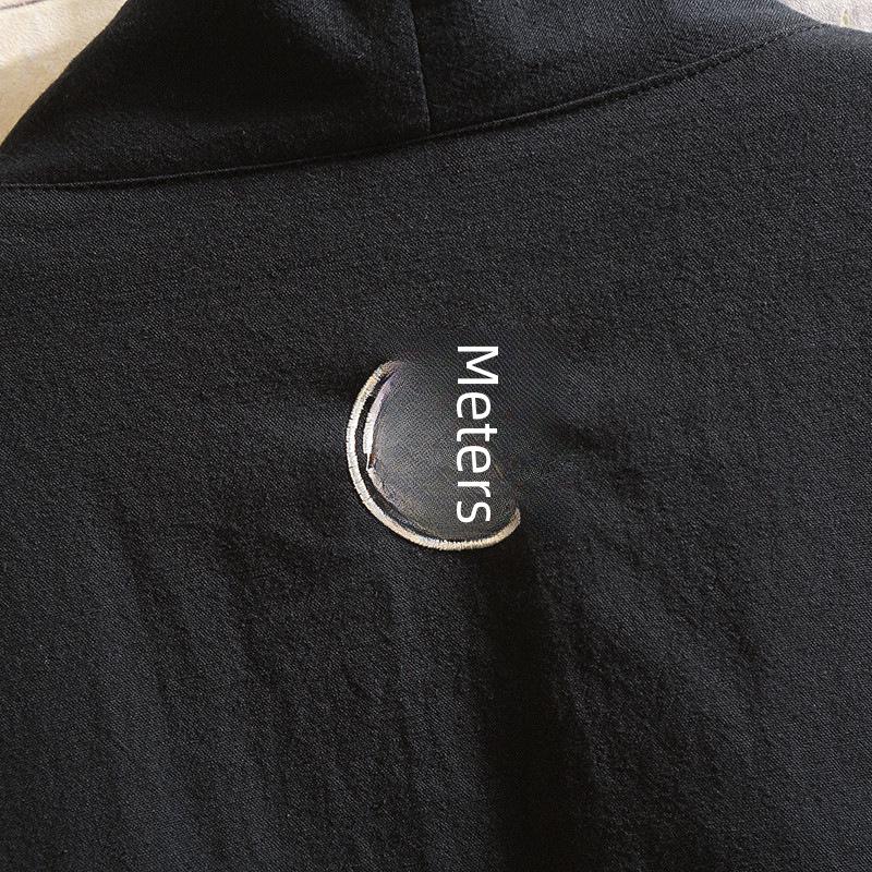 Japanese-Style Oversized Taoist Robe: Summer Embroidered Ribbon Hip-Hop Shirt with Three-Quarter Sleeves