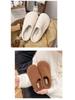 Baotou Warm Cotton Retro Slippers – Postpartum Casual Velvet Fluffy Half-Slippers for Home