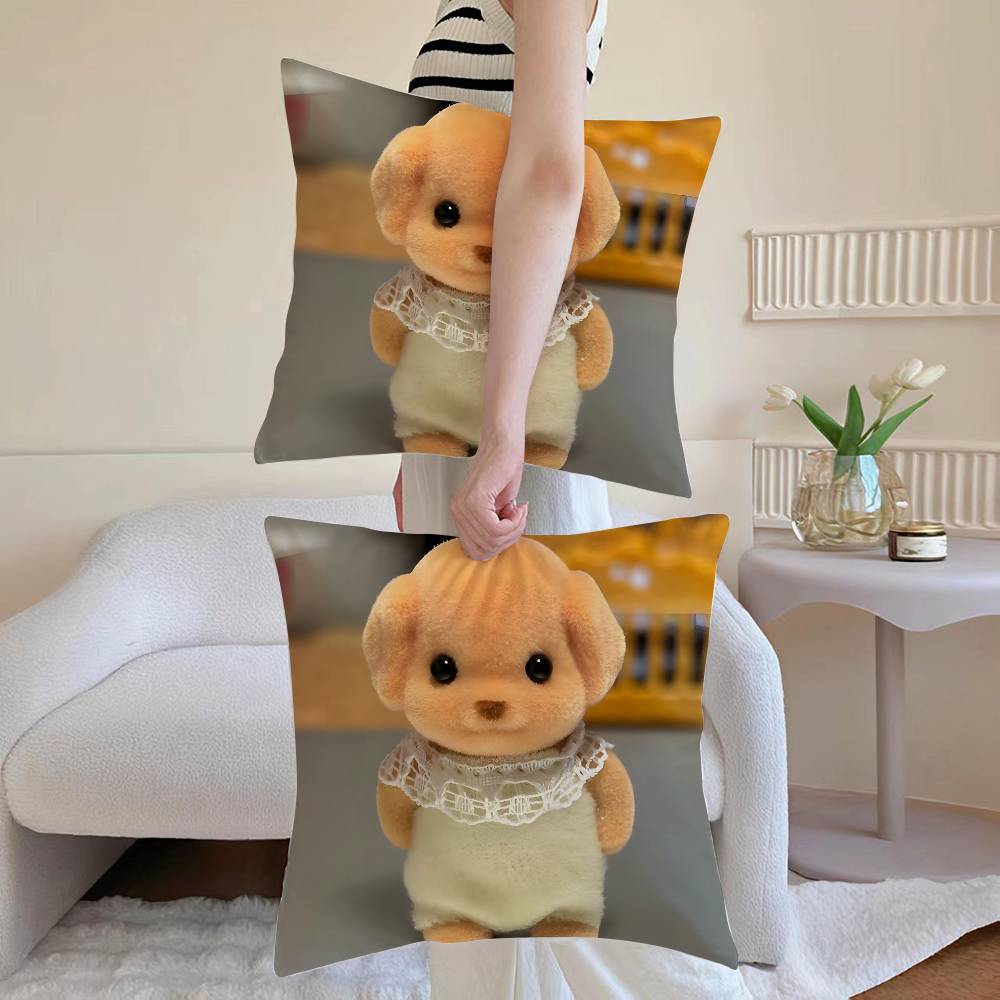 

S-sylvanian F-families pillowcase living room sofa chair cushion cover home room decoration without pillow core 12x12Inch