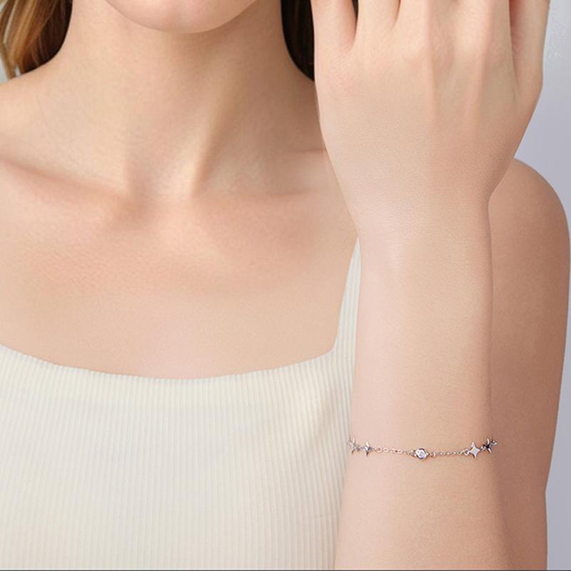 Barbie Original design starry and high-end temperament first release ins style exquisite 925 silver zircon bracelet women's style ZJYSL-YS-025