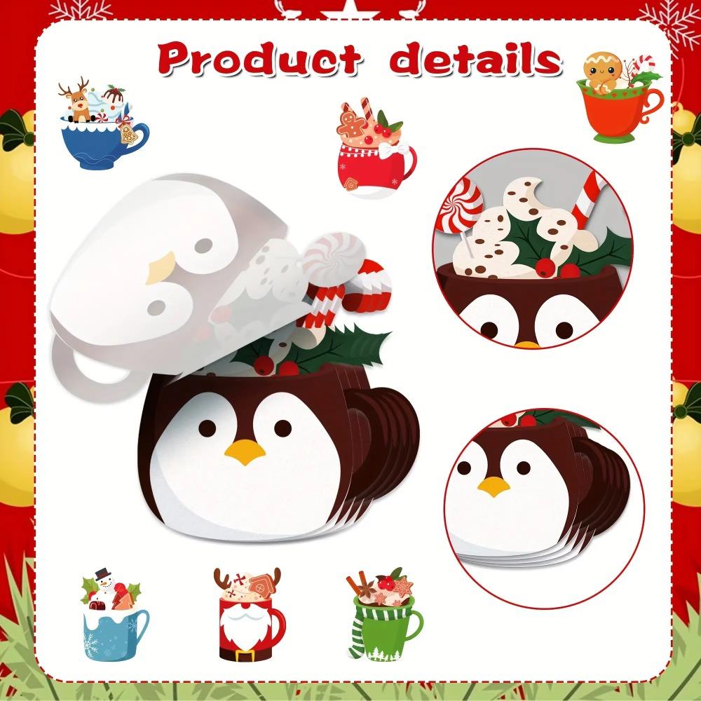 12 Styles Tea Cup Note Pad Set Self-Stick Refrigerator Sticky Notes Christmas Gift Giving