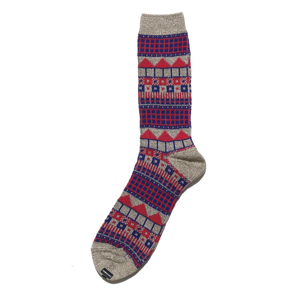 Yanwogseu [Select 3-Color Pack][5 Colors] Work3 Multi-Pattern Jacquard Socks [Select 3-Color Pack][5 Colors]