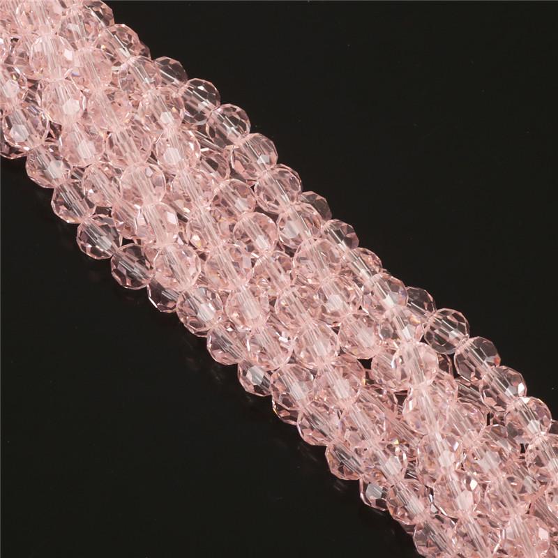 100Pcs Glass Balll Beads Rondelle Faceted Crystal Beads for DIY Jewelry Necklace Bracelet