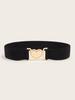 Minimally Heartshaped Designed Buckle Women Casual Elastic Waistband Daily For