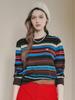 MAXZA Multi-Stripe Pattern Round Neck Knit