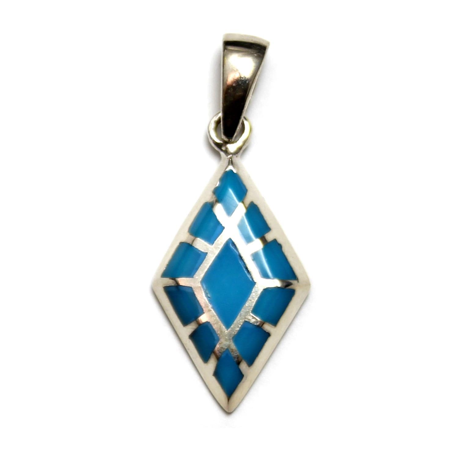 

[Mizar] Turquoise Pendant for Men and Women, Sterling Silver 925, Native American Inlay