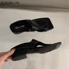 Fashion SUOJIALUN 2024 Summer New Brand Women Slipper Fashion Gold Ladies Elegant Slides Square Low Heel Dress Casual Flip Flops Shoes