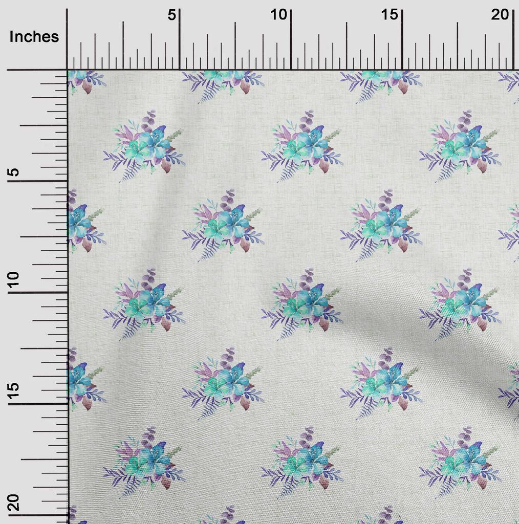 oneOone Baumwoll-Flex Olivgrüner Stoff Aquarell Blumen Nähhandwerksprojekte Stoffdrucke pro Yard 40 Zoll